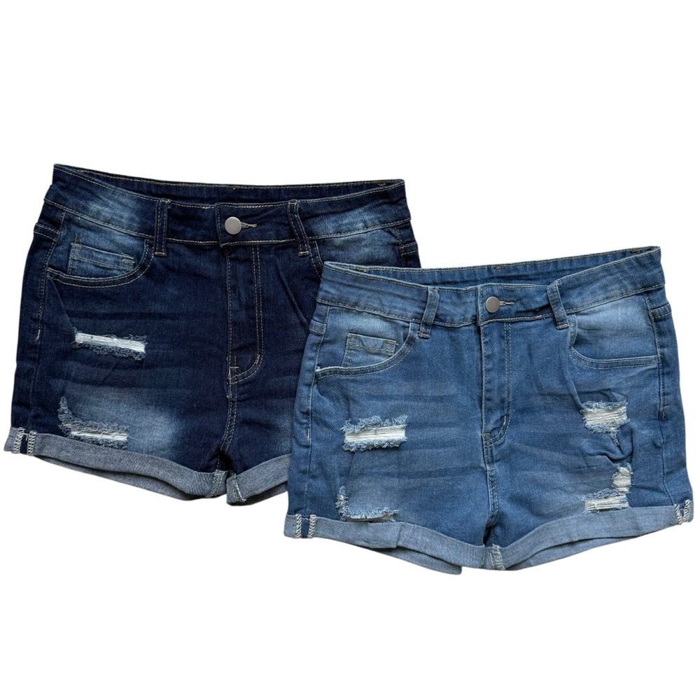 High Rise Denim Jean Shorts Bundle Size Large Stretchy NEW